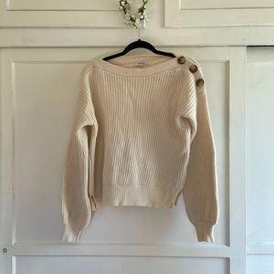 MADEWELL button shoulder detail chunky sweater